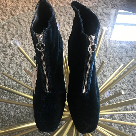 Zara Shoes - BLUE VELVET BOOTIES FROM ZARA